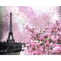 Картина по номерам "Сакура в Париже" 40х50 см купить в Украине