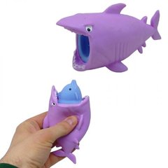 Игрушка-антистресс "Акула с рыбой" (сиреневый)