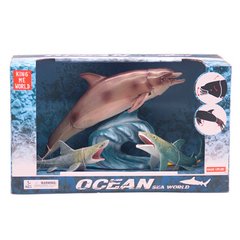 Животные 5502-1 (24шт) дельфин 25см, акула2шт, подвижные детали, в кор-ке, 29,5-17-12см