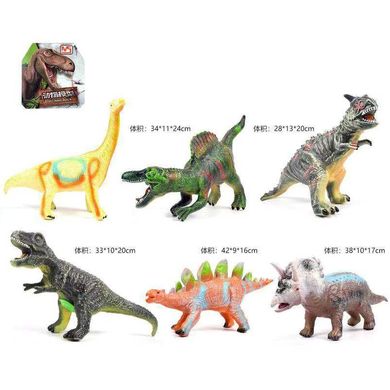 Тварини арт. 4460-1-6 (72шт|2) динозавр, 6 видів мікс, гума з силіконовою ватою|наповнювачем, середн купити в Україні