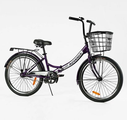 Велосипед 2-х колісний складаний 24" AD-24198 "CORSO Advance" рама 14", кошик, багажник (6800065241981) купити в Україні