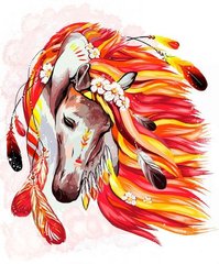 Картина за номерами "Вогняна кінь" купити в Україні