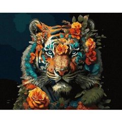 Картина за номерами "Тигр у квітах" 40х50 см купити в Україні