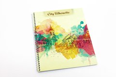 Блокнот City Silhouette Cилует города, А5; боковая спираль; 60 л., Картонная полноцветная, бумага бы купить в Украине