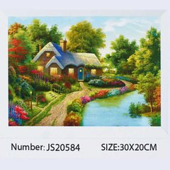 Алмазна мозаїка JS 20584 (50) "TK Group", 20х30 см, "Будиночок на березі озера", в коробці купити в Україні