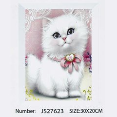 Алмазна мозаїка JS 27623 (50) "TK Group", “Біле кошеня”, 20х30 см, в коробці купити в Україні
