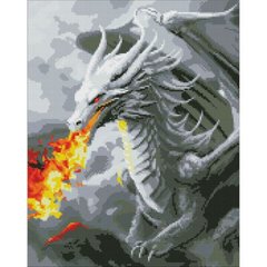 Набір з алмазною мозаїкою "Вогнедишний дракон" з АВ стразами 40х50см купити в Україні