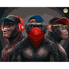 Картина по номерам "Три обезьяны" 40x50 см купить в Украине