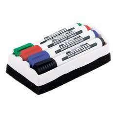 Набір маркерів для дошки 4 кольори з губкою BM.8800-84 Buromax (4823078950765) купити в Україні