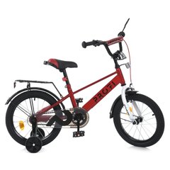Велосипед дитячий PROF1 16д. MB 16021-1 BRAVE,SKD75,дзвінок,ліхтар,багажник,дод.колеса,червоно-білий купити в Україні