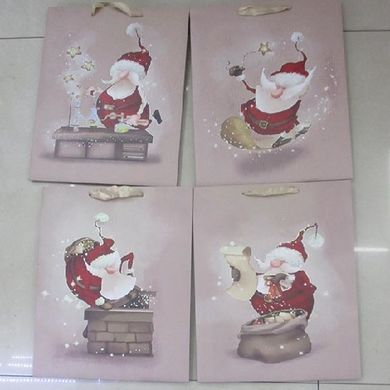 Пакет подарочный бумажный "Funny Santa" 12шт/пак 42*31*12см R27282 (360шт) купити в Україні