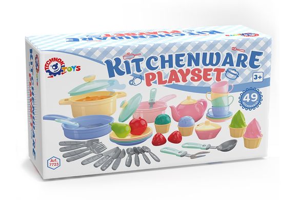 Іграшка "Кухонний набір 49 предметів" у коробці 7723 ТехноК (4823037607723) купити в Україні