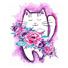 Картина за номерами "Акварельний котик" SV-0044 Strateg (4823113804176) купити в Україні