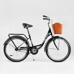 Велосипед міський Corso Travel 26`` TR-26100 (1) одношвидкісний, сталева рама 16.5``, кошик, багажник купити в Україні