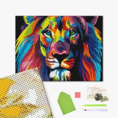 Набір для малювання: Веселковий лев. Алмазна мозаїка купити в Україні