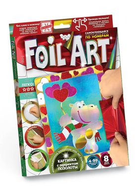 Набор Аппликация цветной фольгой Foil ART FAR-01 Danko Toys Бегемот Вид 2 купить в Украине