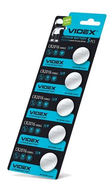 Батарейка Videx CR2016 Lithium, цена за 1 батарейку (4820118291086) купить в Украине