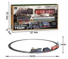 Залізниця 3299-69 21 елемент, 4 вагони та локомотив, звук, підсвічування, парогенератор, в коробці (6982574061639)
