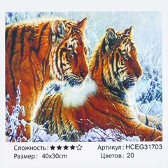 Картина за номерами HCEG 31703 (30) "TK Group", 30х40 см, “Тигри”, в коробці купити в Україні