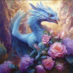 Набір для творчості алмазна картина Дракон у квітах Strateg розміром 30х30 см (ME13836) купить в Украине