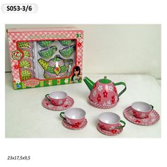 Посуд метал S053-3/6 аст.10 дет,чайник,тарілки, кор. купить в Украине