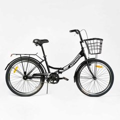 Велосипед складний Corso 24`` Advance AD-24711 (1) одношвидкісний, складна сталева рама 14``, корзина, багажник купити в Україні