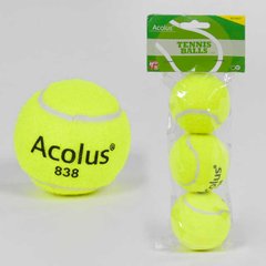 Мяч для тенниса C 40194 (80) 3шт в кульке, d=6см купить в Украине