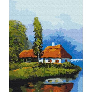 Картина по номерам "Домик у озера"★★★ купить в Украине