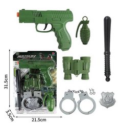 Військовий набір BN 369 M-67 (168/2) пістолет, граната, наручники, бінокль, палиця, на листі купити в Україні