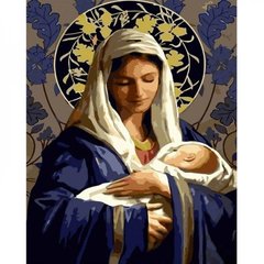 Набір для розпису по номерах Марія з маленьким Ісусом Strateg розміром 40х50 см (GS903) купити в Україні
