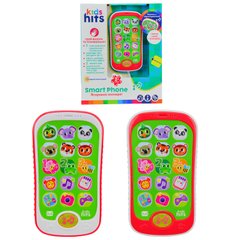 Телефон муз. розв. Kids Hits арт. KH03/004 (96шт)"Яскравий зоопарк",батар у комплекті.,2 кольори мікс, короб. 23*3,5*18.5 см