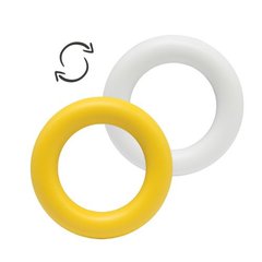 Іграшка-брязкальце Кільце, жовтий+білий