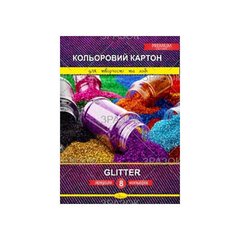 гр Набор цветного картона "Glitter" Premium А4, 8 листов ККГ-А4-8 купить в Украине