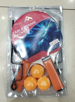 Теннiсний набiр арт. TT24200 (50шт) 2 ракетки, 3 м'ячики в слюді з сіткою купити в Україні