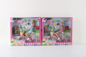 Кукла DEFA 8457 (12шт) 30см, дочка 10,5см, самокат, велосипед, фигурка, 2вида, в кор-ке,36,5-33-10см купить в Украине