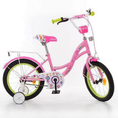 Велосипед дитячий PROF1 16д. Y1621-1 Bloom, дзвінок, дод. колеса, рожевий. купити в Україні
