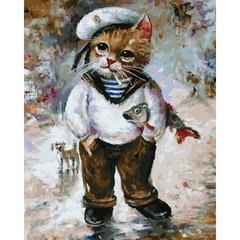Картина по номерам "Кот-моряк" 40х50 см купить в Украине