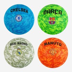 М"яч футбольний C 62410 (80) 4 види, матеріал м"який PVC, вага 330-350 грамів, гумовий балон, розмір №5 купити в Україні