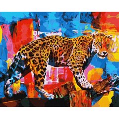 Картина за номерами "Яскравий леопард" ★★★★★ купити в Україні