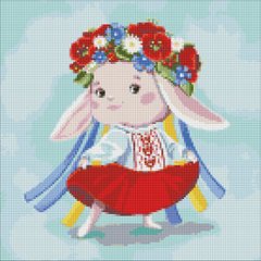 Набір з алмазною мозаїкою для дітей "Зайка-україночка" 40х40см купити в Україні