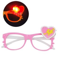 Сяючі окуляри без лінз "Сердечко", рожеві купити в Україні