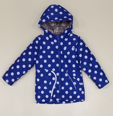 Демисезонная куртка на девочку 04322 синего цвета в білий горошок 4г/104/30 купити в Україні