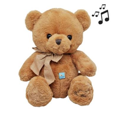 М'яка іграшка Ведмедик Персик довжина 40 см (за стандартом 50 см) музичний купити в Україні
