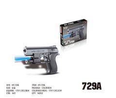 Пистолет арт.SM729A (192шт) пульки,батар.,лазер,фонарик,в коробке 17*11,3*3,2см купить в Украине