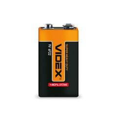 Батарейка Videx 6F22/9V крона сольова, ціна за 1 батарейку (4820118291062) купити в Україні