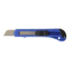 Нож канцелярский, JOBMAX, 18 мм, с мех. фиксатором лезвий, пластиковый корпус BM.4646 BUROMAX (4823078958129) Синий купить в Украине