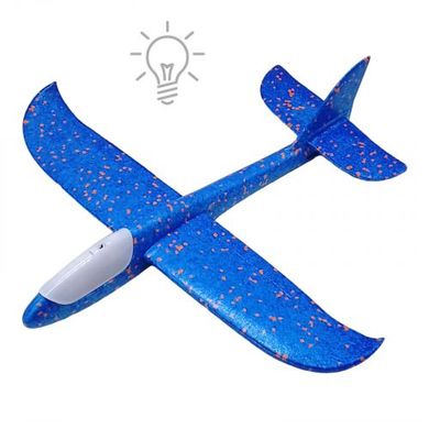Пенопластовый самолет пенолет, 48 см, со светом (синий) купить в Украине