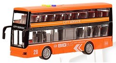 Автобус двухэтажный батар. 7953AB "АВТОПРОМ", 2 цвета, свет, звук. (6974060115278) Оранжевый купить в Украине