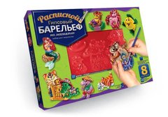 Расписной гипсовый барельеф "Животные и сказочные персонажи", 8 фигур купить в Украине