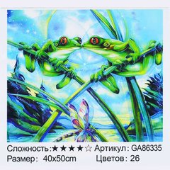 Алмазна мозаїка GA 86335 (30) "TK Group", 40х50 см, “Кумедні жабки”, в коробці купити в Україні